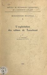 Télécharger le livre :  L'exploitation des salines de Taoudenni