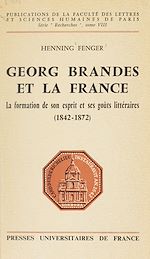 Télécharger le livre :  Georg Brandes et la France