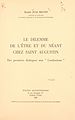 Télécharger le livre :  Le dilemme de l'être et du néant chez Saint Augustin