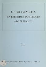 Télécharger le livre :  Les 500 premières entreprises publiques algériennes