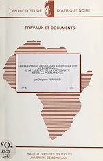 Télécharger le livre :  Les élections générales d'octobre 1989 au Botswana