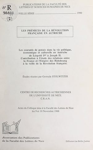 Téléchargez le livre :  Les prémices de la Révolution française en Autriche