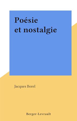 Download the eBook: Poésie et nostalgie