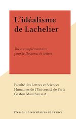 Télécharger le livre :  L'idéalisme de Lachelier