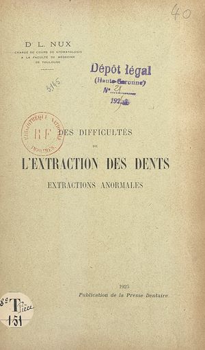 Download the eBook: Des difficultés de l'extraction des dents