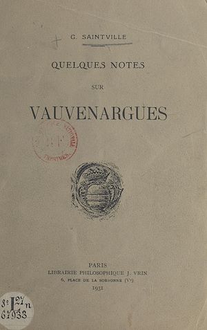 Téléchargez le livre :  Quelques notes sur Vauvenargues