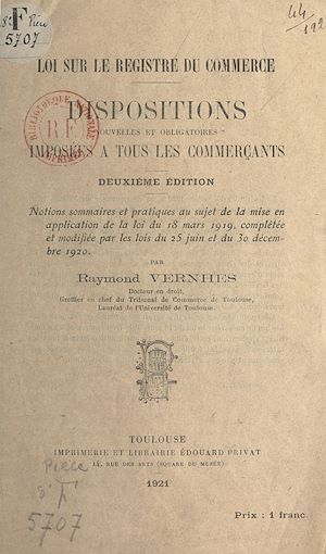 Download the eBook: Loi sur le registre du commerce