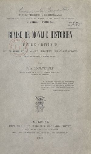 Téléchargez le livre :  Blaise de Monluc, historien