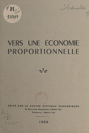 Téléchargez le livre :  Vers une économie proportionnelle