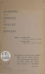 Télécharger le livre :  Solennités de la dédicace du prieuré de Bethléem