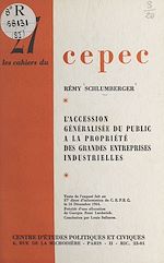 Télécharger le livre :  L'accession généralisée du public à la propriété des grandes entreprises industrielles