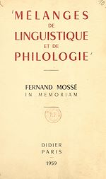 Télécharger le livre :  Mélanges de linguistique et de philologie