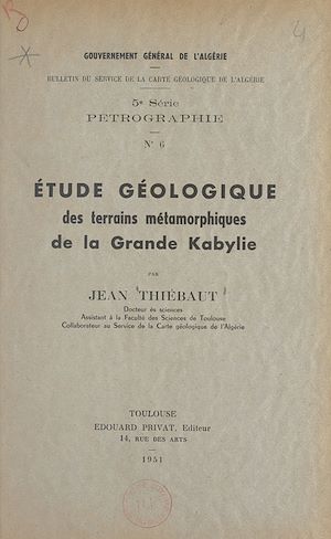 Download the eBook: Étude géologique des terrains métamorphiques de la Grande Kabylie