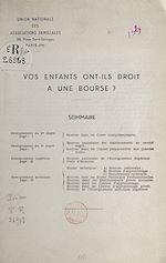Télécharger le livre :  Vos enfants ont-ils droit à une bourse ?