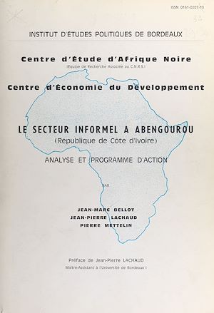 Téléchargez le livre :  Le secteur informel à Abengourou, République de Côte d'Ivoire