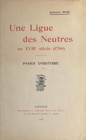 Download the eBook: Une ligue des neutres au XVIIIe siècle (1780)