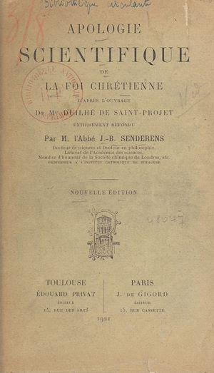 Téléchargez le livre :  Apologie scientifique de la foi chrétienne