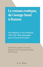 Télécharger le livre :  Le roman rustique, de George Sand à Ramuz