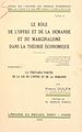 Télécharger le livre :  Le rôle de l'offre et de la demande et du marginalisme dans la théorie économique (6)