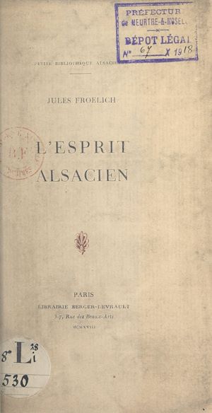Téléchargez le livre :  L'esprit alsacien