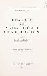 Télécharger le livre :  Catalogue des papyrus littéraires juifs et chrétiens