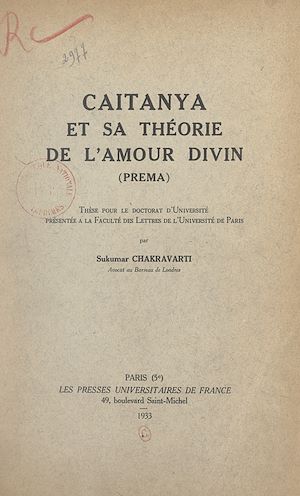 Téléchargez le livre :  Caitanya et sa théorie de l'amour divin (Prema)