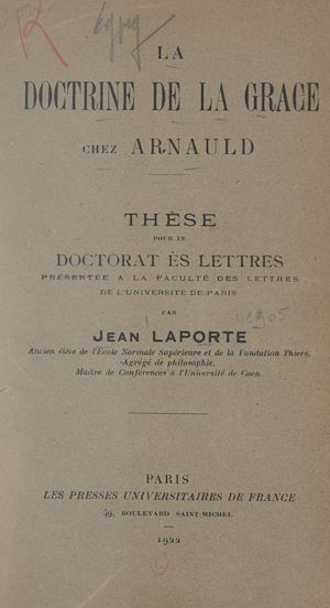 Téléchargez le livre :  La doctrine de la grâce chez Arnauld