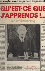 Download this eBook Qu'est-ce que j'apprends !...