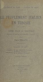 Télécharger le livre :  Le peuplement italien en Tunisie