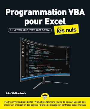 Téléchargez le livre :  Programmation VBA pour Excel 2024 pour les Nuls