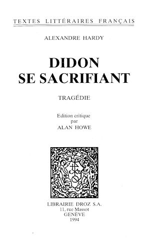 Téléchargez le livre :  Didon se sacrifiant : tragédie