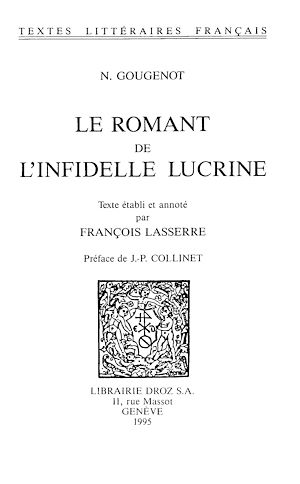 Téléchargez le livre :  Le Romant de l'infidelle Lucrine