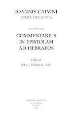 Télécharger le livre :  Commentarius in Epistolam ad Hebraeos. Series II. Opera exegetica