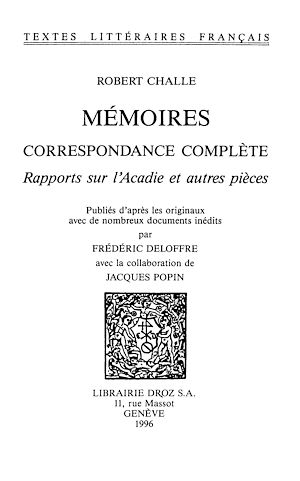 Téléchargez le livre :  Mémoires, Correspondance complète ;