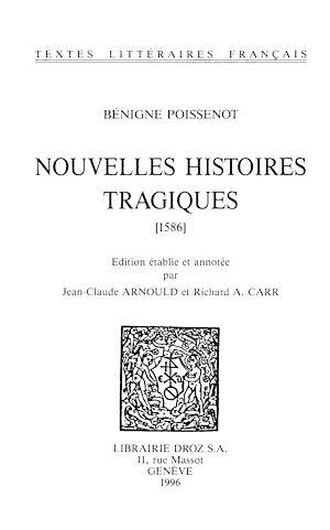 Téléchargez le livre :  Nouvelles Histoires tragiques, 1586