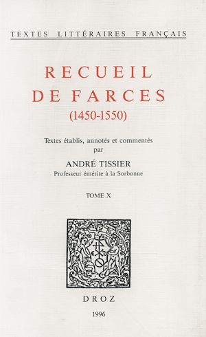 Téléchargez le livre :  Recueil de farces (1450-1550)