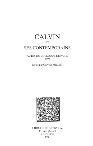 Téléchargez le livre :  Calvin et ses contemporains