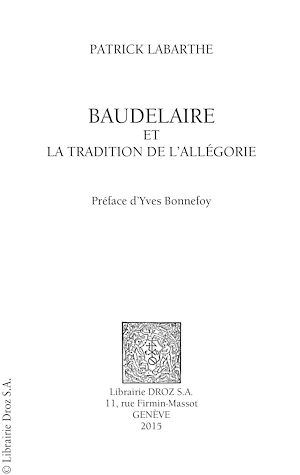 Téléchargez le livre :  Baudelaire et la tradition de l'allégorie