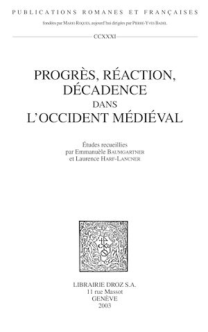 Téléchargez le livre :  Progrès, réaction, décadence dans l'Occident médiéval