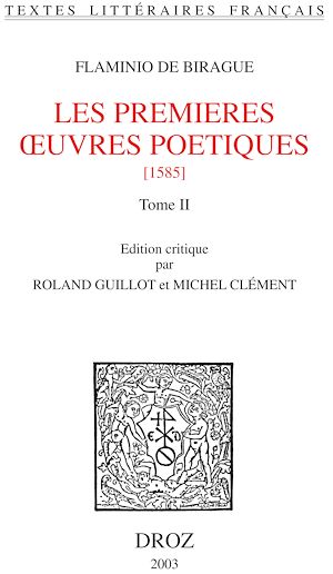 Téléchargez le livre :  Les premières œuvres poétiques : 1585. Tome II