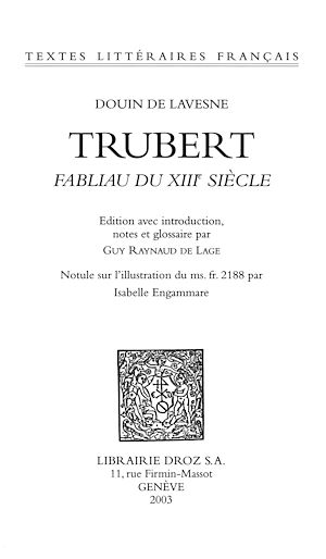 Téléchargez le livre :  Trubert