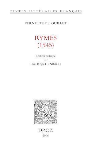 Téléchargez le livre :  Rymes : 1545