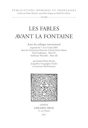 Téléchargez le livre :  Les Fables avant La Fontaine