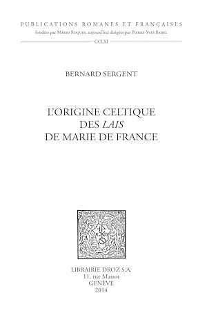 Téléchargez le livre :  L'origine celtique des Lais de Marie de France