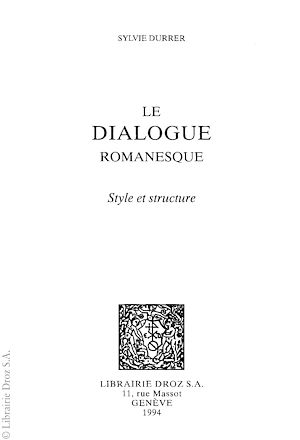 Téléchargez le livre :  Le Dialogue romanesque