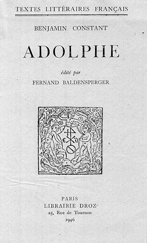 Téléchargez le livre :  Adolphe