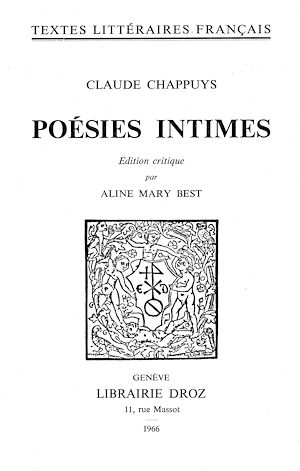 Téléchargez le livre :  Poésies intimes