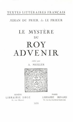 Téléchargez le livre :  Le Mystère du roy Advenir