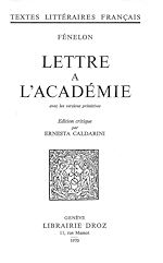 Télécharger le livre :  Lettre à l'Académie