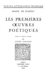 Télécharger le livre :  Les premières œuvres poétiques